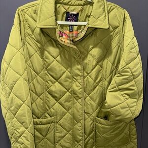 Isaac Mizrahi Quilted Green Puffer Jacket
